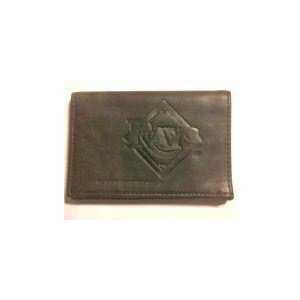    Rays Black Leather Embossed Trifold Wallet 