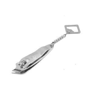 Rosallini Heart Hole Key Ring Silver Tone Metal Nail Clippers Cutter