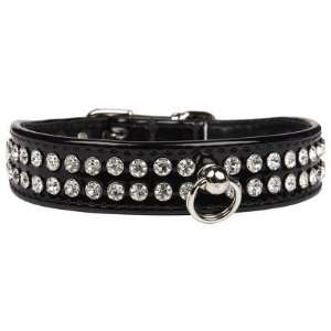 Fab Dog Crystal Collar   Black & Clear Stones   Small (Quantity of 1)