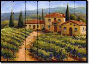 Margosian Tuscan Vineyard Art Tumbled Marble Tile Mural  