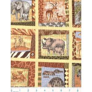  45 Wide Safari Blocks Fabric By The Yard Arts, Crafts & Sewing