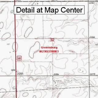 USGS Topographic Quadrangle Map   Greensburg, Kansas (Folded 