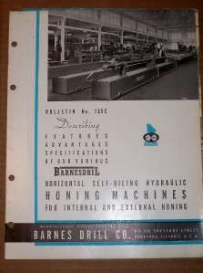 Vtg Barnes Drill Co Catalog~Barnesdril Honing Machine 5  