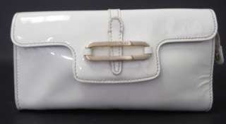 JIMMY CHOO Cream Patent Leather Cosmetic Case Handbag  
