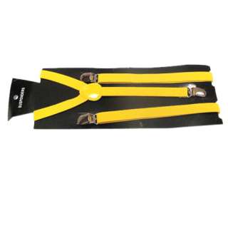 inch yellow clip on Elastic Suspenders brand new  