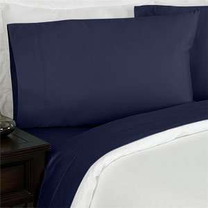 Solid Navy 600 Thread Count king size Attached Waterbed Sheet Set 100 