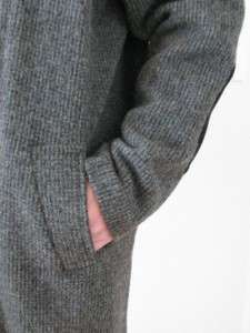 EXCELLENT! WOOLRICH GRAY TWEED WOOL TALL MANS COAT JACKET LEATHER 