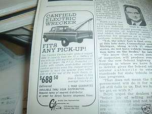 1966 Chevrolet GMC Pickup Canfield Electric Wrecker ad  
