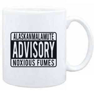 Mug White  Alaskan Malamute ADVISORY NOXIOUS FUMEs Dogs:  
