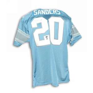   Barry Sanders Detroit Lions Blue Throwback Jersey: Sports Collectibles