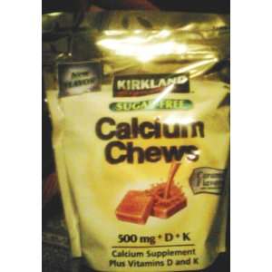 Kirkland Signature Sugar Free Calcium Chews, Caramel Flavored 180 Soft 