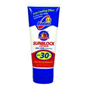 LA Bodies Eclipse Sunblock Lotion UVA/UVB Protection SPF 30+, 3 OZ (85 