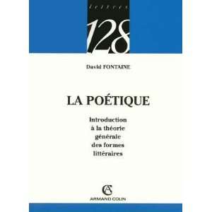  La poÃ©tique (French Edition) (9782200343132) David 