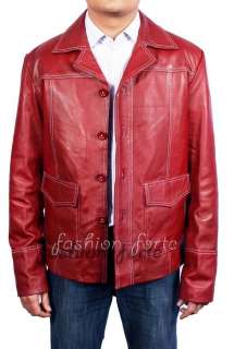 Fight club leather coat wear by Brad Pitt *XS   5XL* *Sale* In Faux 