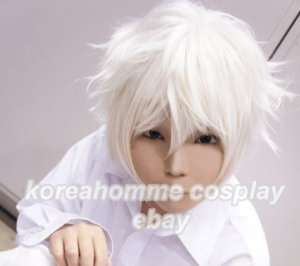 Death note Near Cosplay Wig short white grey costume  
