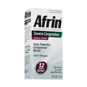 Afrin 12 Hours Nasal Spray, Severe Congestion, .5 fl oz (15 ml) (Pack 