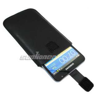 black Leather Case Skin Cover Pouch Sleeve for Samsung Galaxy Note 