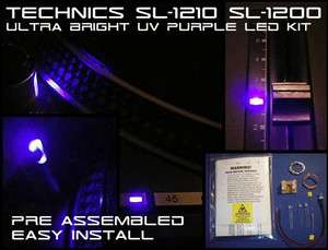 Technics SL 1210 & SL 1200 Ultra Brite UV Purple LED & Pop Up Stylus 
