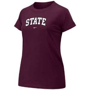   Mississippi State Bulldogs Maroon Arch Crew T shirt