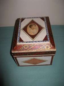 Antique 1800s Muloch Lithographed Young Child Portrait Box  