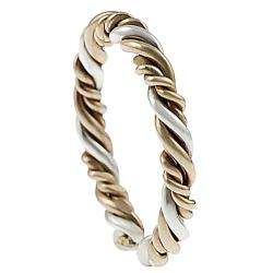 Two tone Sterling Silver Twisted Toe Ring  