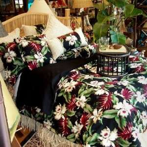 Hanalei Orchids Duvet Collection in Black Orchids Duvet Collection in 