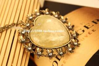 Retro jewellery vintage long necklace love charm pendant XL54  