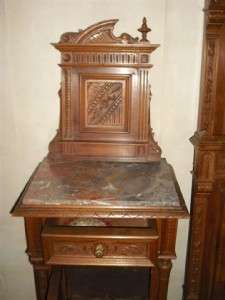 MARBLE TOP CARVED ITALIAN ORIGINAL NIGHT STANDS #11IT033C  