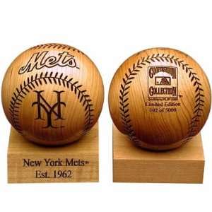    Grid Works New York Mets Engraved Wood Baseball