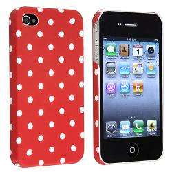 Red Dot Rubber coated Case Protector for Apple iPhone 4S/ 4 