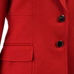 Anne Klein Womens Red Topstitched Skirt Suit  