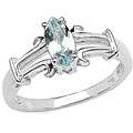 Sterling Silver Marquise cut Aquamarine Ring