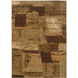 Acadiah Brown/ Cream Abstract Area Rug (53 x 75)  Overstock