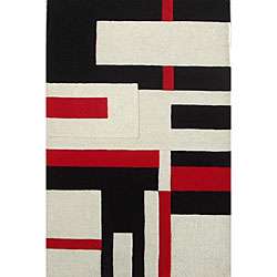 Hand tufted White Wool Cool Rug (8 x 11)  