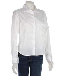 Coupe Womens Long Sleeve White Blouse  