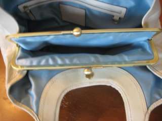 COACH Ivory Ergo Pleated Patent Leather Satchel Bag Purse! EUC! Style 