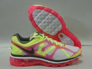 Nike Air Max + 2012 Pink White Yellow Sneakers Womens Size 8  
