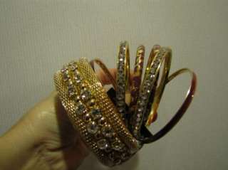   Cuff BRACELET bracelets JEWLERY 6 bangles gold purple 181387  