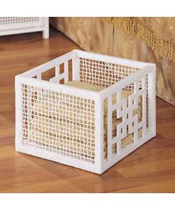 White Storage Basket  Overstock