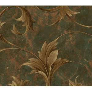  Slate Leaf Scroll Wallpaper MR80104: Home Improvement