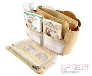 Handbag Tote Cosmetic Organizer Bag In Bag Insert Travel Purse Multi 