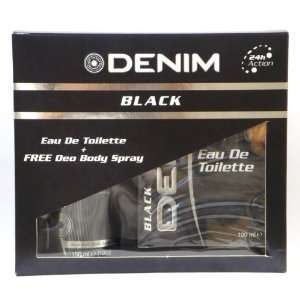    Denim Black Eau De Toilette & Deodorant Body Spray Gift Set Beauty