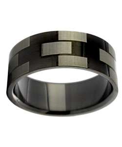 Etched Black Stainless Steel Ring (Case of 2)  Overstock