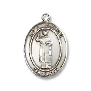 Sterling Silver St Stephen the Martyr Pendant First Communion Catholic 