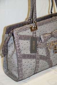 LADIES Visage Shoulder Handbag Purse Gray # GU 9807  