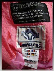 Vtg 80s NEON BUBBLEGUM Pink DESCENTE Suspender SNOW skidoo SKI 