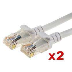 25 foot CAT 5E White Ethernet Cable (Pack of 2)  