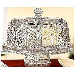   Avenue Crystal Portico Chip n dip/ Domed Cake Plate  Overstock
