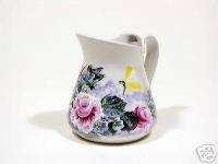 Handpainted Ceramic Pitcher, Berry Wine Roses, Lilac[TAC 203 