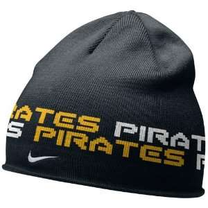Nike Pittsburgh Pirates Black Risp Beanie:  Sports 